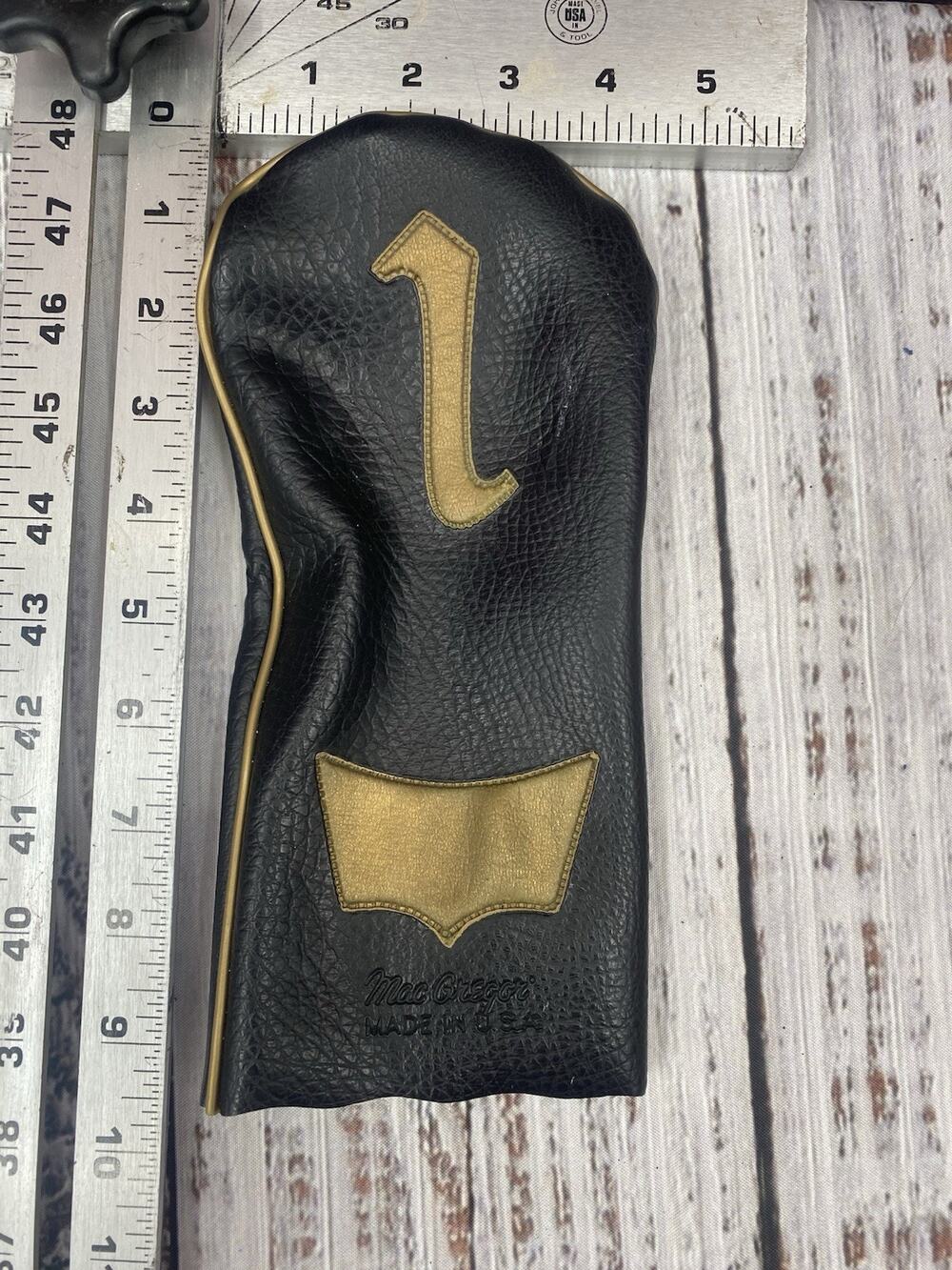Vintage Driver Head Cover Faux Leather Golf Head-cover #1 Black Gold